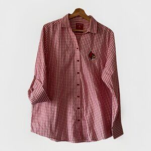 ANTIGUA Saint St. Louis Cardinals Button Up Long Sleeve Shirt Top Women Size XL